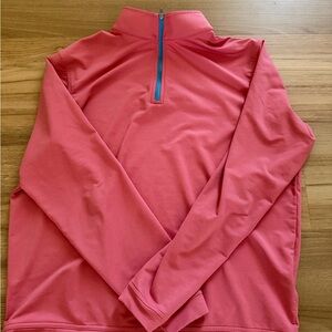 Peter Millar Coral Pink Half-Zip Pullover